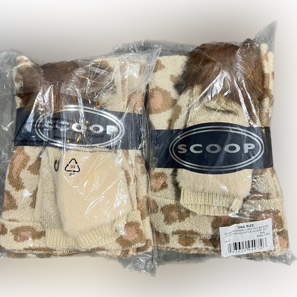 *THIS ITEM IS SOLD*  Scoop Beanie with Scarf and Mittens.  3 piece Set - Picture 4 of 4